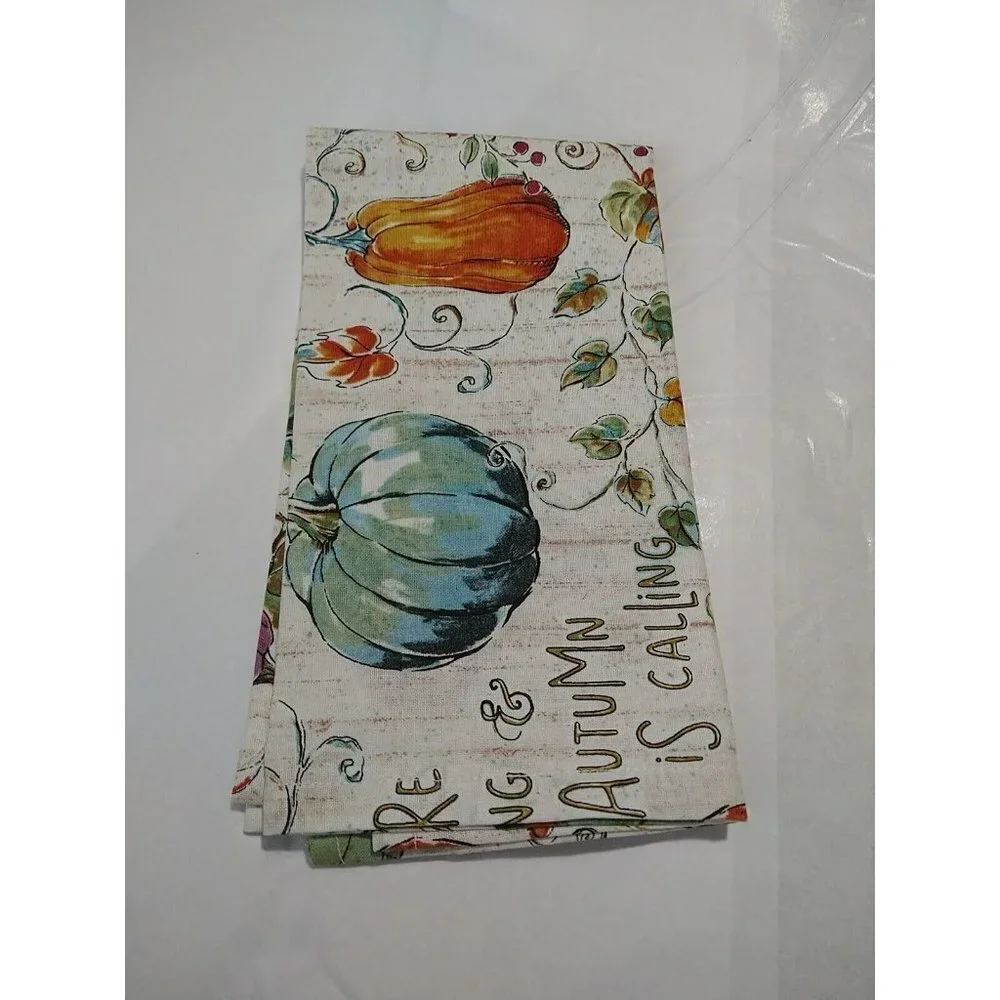 Pumpkin Fall Table 4 Pack Reusable Napkins Homemade 16